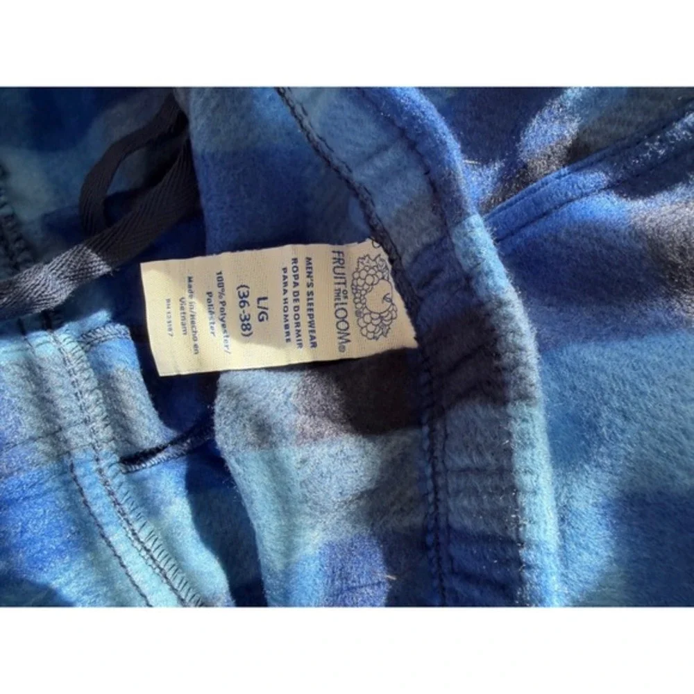 Fruit‎ of the Loom Men's Sleepwear Pajama Bottoms – Blue Plaid – Size Large